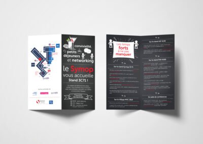 Invitation salon Global Industrie, brochure quatre pages ; présentation recto verso déplié