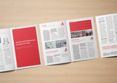 Rapport d'activité du Symop ; zoom sur les pages intérieurs : "Actions spécifiques aux groupes et clubs"